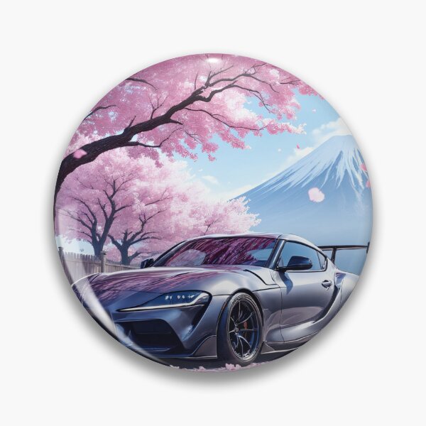 Item preview, GR Supra MK5 A90 JDM | Grey Supra Sakura Cherry Blossoms Mount Fuji designed and sold by RCStoreUy.
