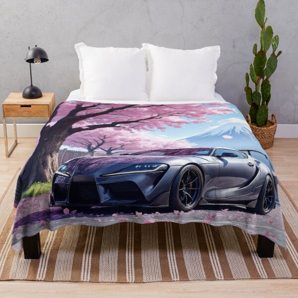 Aperçu de l'œuvre GR Supra MK5 A90 JDM | Supra grise Sakura Fleurs de cerisier Mont Fuji créée et vendue par RCStoreUy.