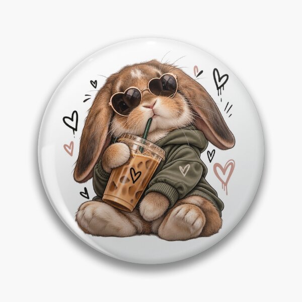 Artikelvorschau, Cute Bunny Iced Coffee Lover entworfen und verkauft von BerlyArts.