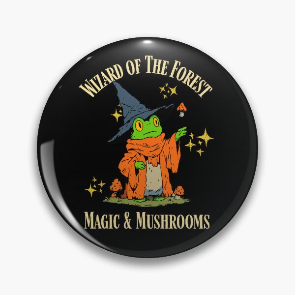 Item preview, Wizard of the Forest Magic and Mushrooms Cute Cottagecore Frog Art    designed and sold by kuwagatamushi.