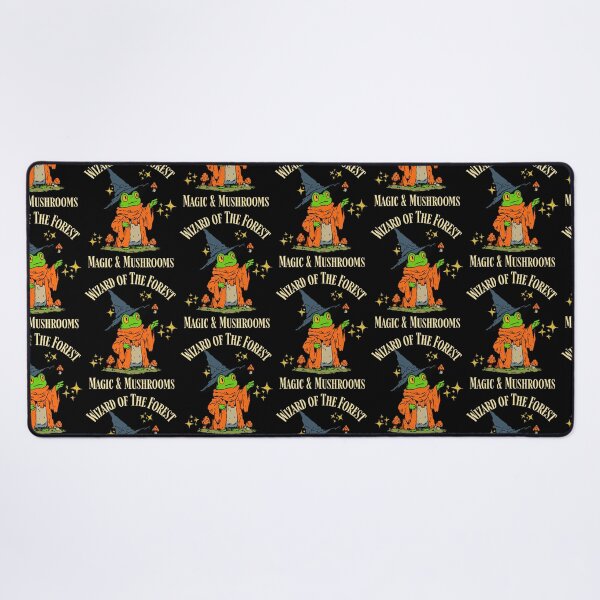 Item preview, Wizard of the Forest Magic and Mushrooms Cute Cottagecore Frog Art    designed and sold by kuwagatamushi.