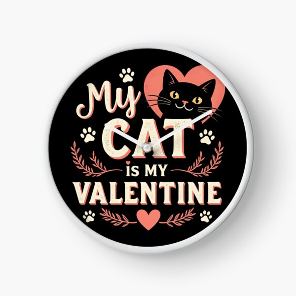 Artikelvorschau, My Cat Is My Valentine - Cute Cat Lover Valentine Quote entworfen und verkauft von Lucid Dream Pixel.