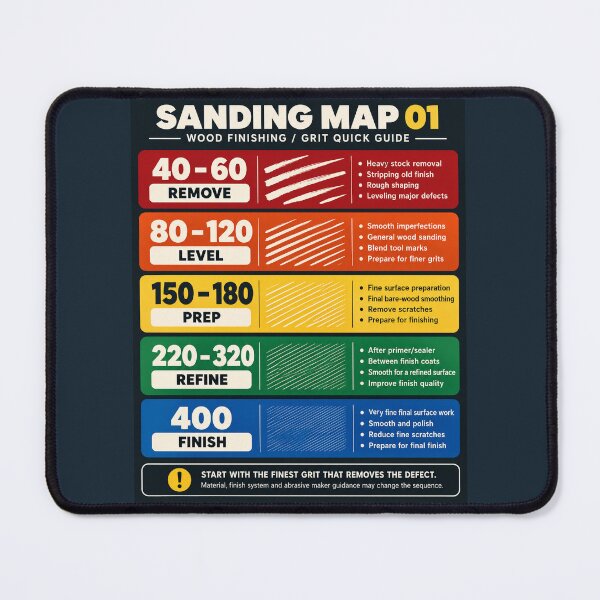 Item preview, Sanding Map 01 – Wood Finishing Grit Guide Apron designed and sold by astersgraphics.