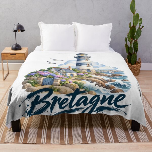 Item preview, Brittany Lighthouse and Seaside Cottage Watercolor designed and sold by Art of Sun.