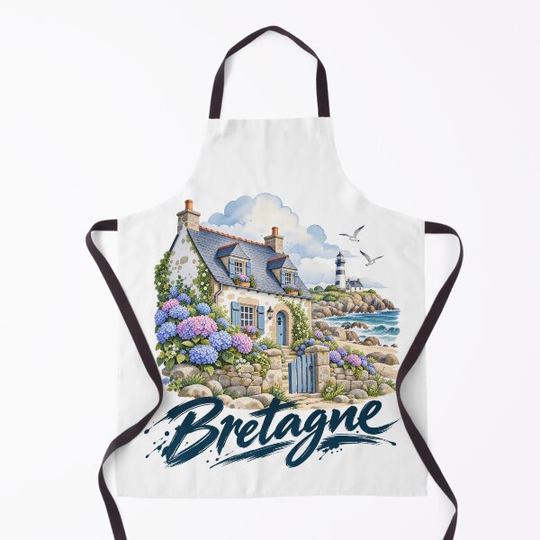 Item preview, Brittany France Coastal Cottage – Colorful Seaside Watercolor designed and sold by Art of Sun.
