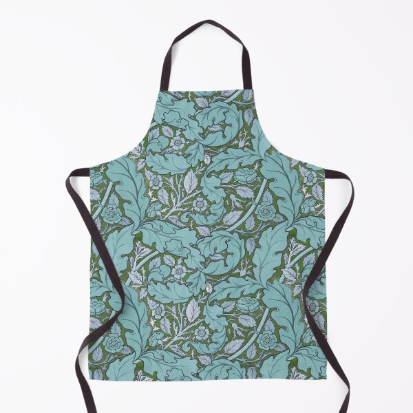 Item preview, Distressed dusty blue Acanthus & Rose William Morris floral designed and sold by Anne Londez Studio.