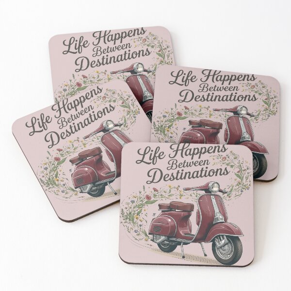 Item preview, Life Happens Between Destinations – Vintage Scooter Art designed and sold by aliyehc.