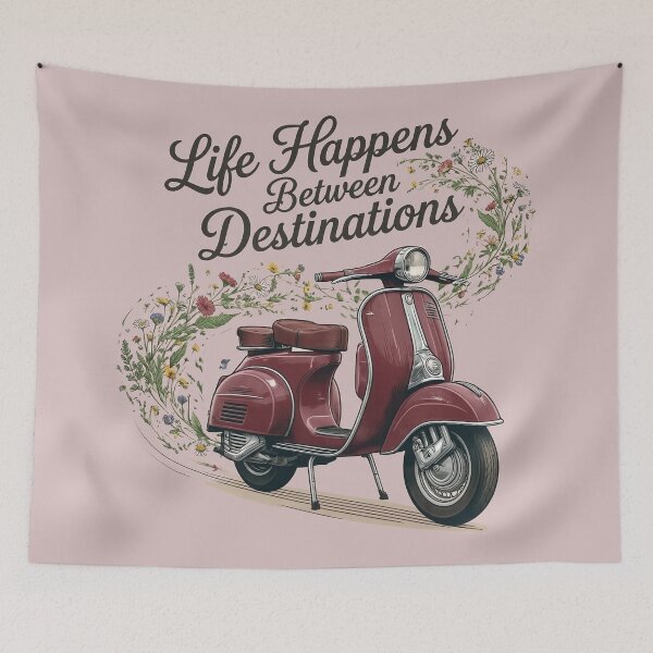Item preview, La vida transcurre entre destinos: arte en scooters vintage. designed and sold by aliyehc.