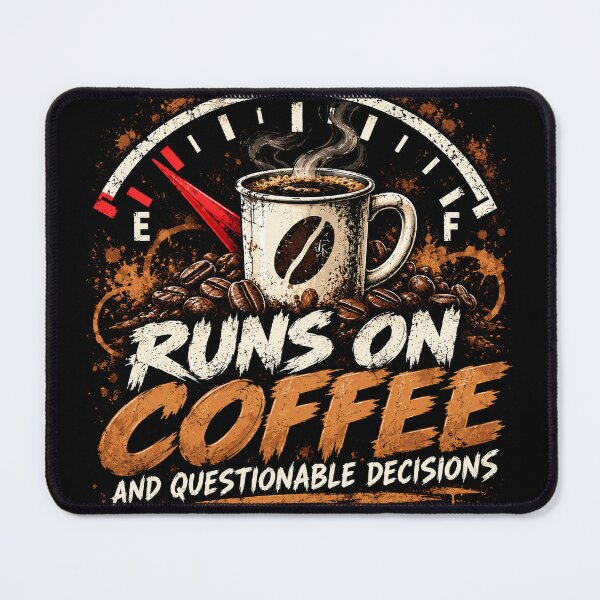 Item preview, Runs on Coffee and Questionable Decisions – Funny Coffee Design designed and sold by Petrichor82.