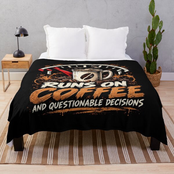 Item preview, Runs on Coffee and Questionable Decisions – Funny Coffee Design designed and sold by Petrichor82.