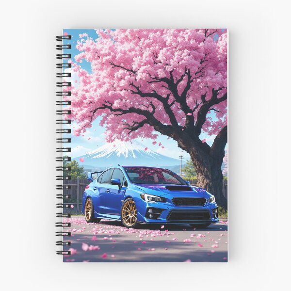 Item preview, WRX STI JDM Rally Car | Blue STI Sakura Cherry Blossoms Mount Fuji designed and sold by RCStoreUy.
