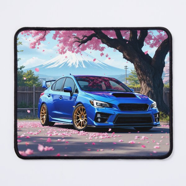Artikelvorschau, WRX STI JDM Rallyeauto | Blauer STI mit Kirschblüten am Fuji entworfen und verkauft von RCStoreUy.