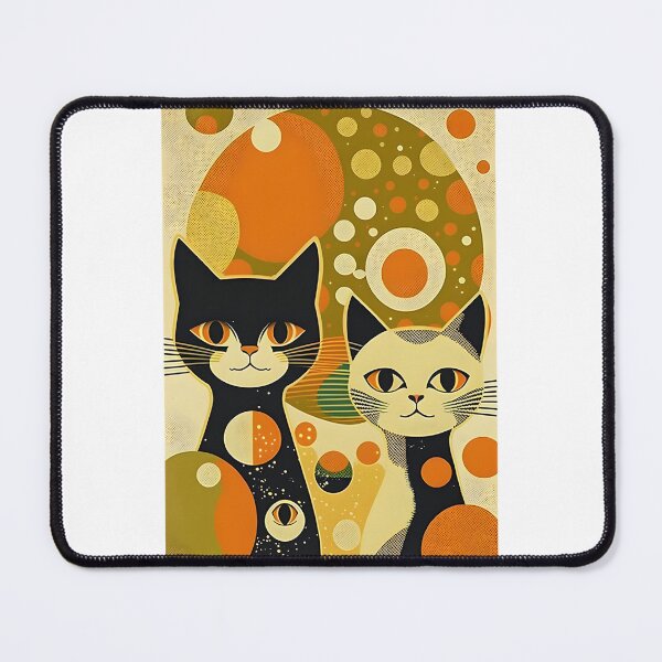 Item preview, Retro Sixties Mod Style Kittens in Yellow, Brown, and Orange Colors designed and sold by K3lpo.