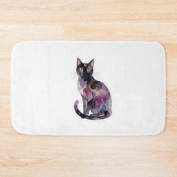 Item preview, Watercolor Halloween Black Cat - Spooky Cute Mystic Art - Fashion & Sticker designed and sold by asumintjapan1.