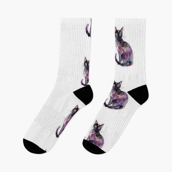 Item preview, Watercolor Halloween Black Cat - Spooky Cute Mystic Art - Fashion & Sticker designed and sold by asumintjapan1.