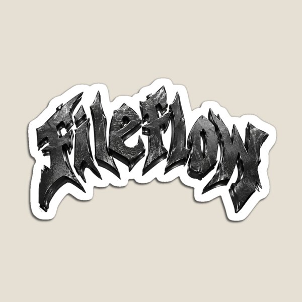 Item preview, FILEFLOW – Dark Chrome Y2K Metal Logo designed and sold by FileFlowStudio.