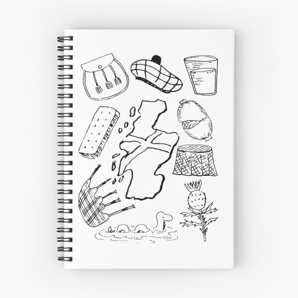Item preview, Símbolos emblemáticos de Escocia: Arte dibujado a mano designed and sold by S-and-W-4ever.