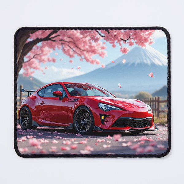 Item preview, GR86 JDM Sports Car | Red GR86 Sakura Cherry Blossoms Mount Fuji designed and sold by RCStoreUy.
