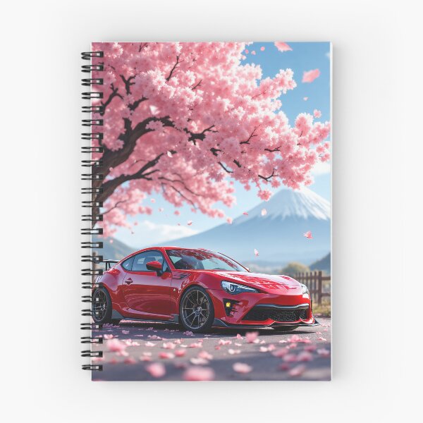 Item preview, GR86 JDM Sports Car | Red GR86 Sakura Cherry Blossoms Mount Fuji designed and sold by RCStoreUy.