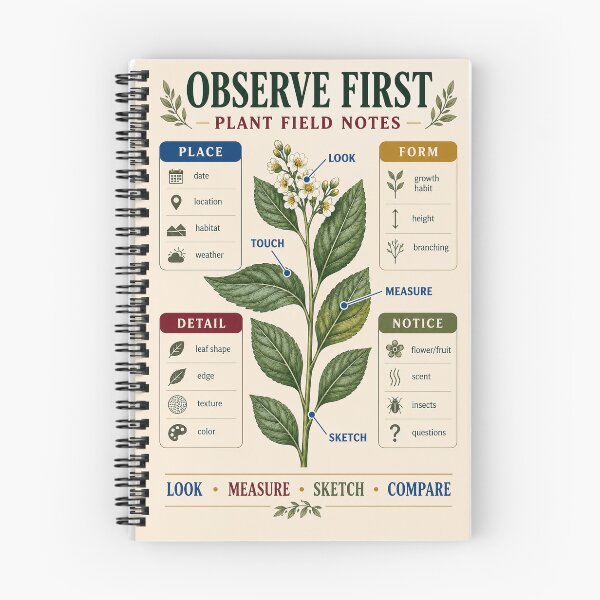 Item preview, Observe First – Plant Field Notes Botanical Journal designed and sold by astersgraphics.