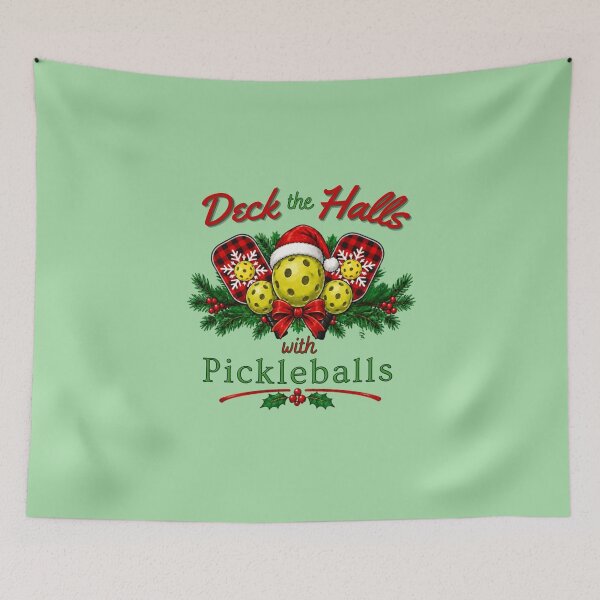Artikelvorschau, Deck The Halls with Pickleballs T-Shirt entworfen und verkauft von Pickleball 623.