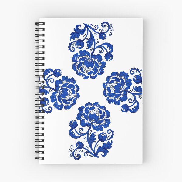 Aperçu de l'œuvre Blue Azulejo Peony Cross - Portuguese Folk Art créée et vendue par RashitHibr.