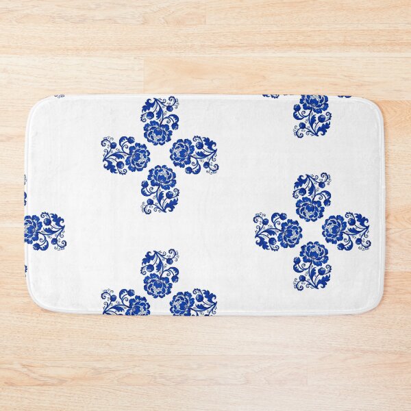 Item preview, Blue Azulejo Peony Cross - Portuguese Folk Art designed and sold by RashitHibr.