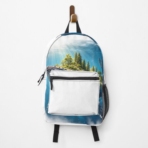 Item preview, Whale Carrying a Tiny Forest – Surreal Ocean Nature Design designed and sold by okay 2 look .