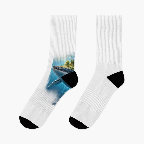Item preview, Whale Carrying a Tiny Forest – Surreal Ocean Nature Design designed and sold by okay 2 look .