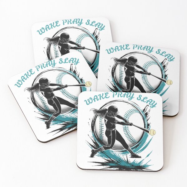 Item preview, WAKE.PRAY.SLAY WOMENS SOFTBALL designed and sold by GrammysGarage.