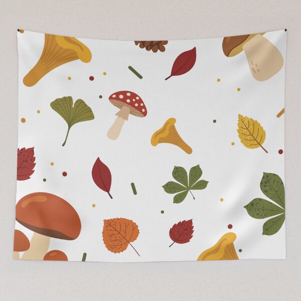Item preview, Autumn Mushroom Woodland Pattern  designed and sold by BetweenForms.