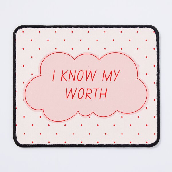 Item preview, I Know My Worth Coquette Pink & Red Polka Dots Aesthetic Design | Motivational Feminine Quote on Vintage Polka Dots | Self Care Empowering Quote Cute Retro Design designed and sold by LitzoyGlobeArt.
