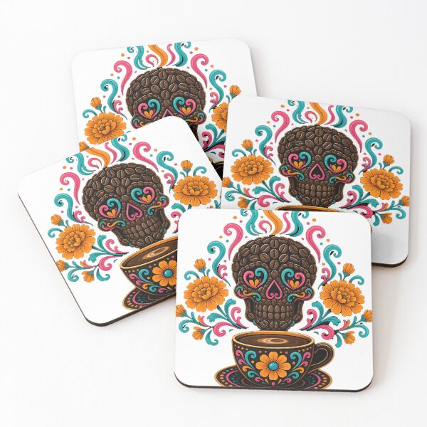 Item preview, Coffee Bean Sugar Skull designed and sold by OddLittleGoods.