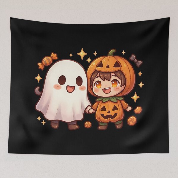 Item preview, Cute Ghost & Pumpkin Kid Halloween Design designed and sold by SideKickCreates.