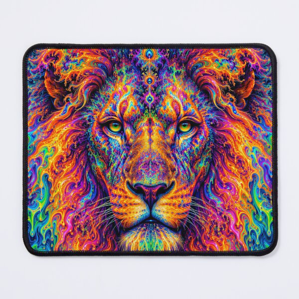 Aperçu de l'œuvre Lion psychédélique LSD créée et vendue par hyperbeast store.