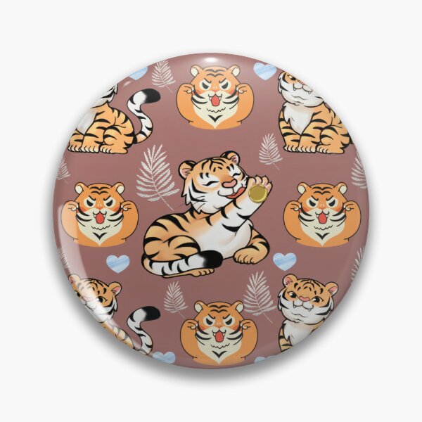 Artikelvorschau, Glückliches Chibi-Tiger-Muster, niedliches Kawaii-Design entworfen und verkauft von Azurart2.