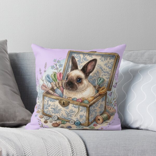 Item preview, Cute Bunny in Vintage Sewing Box designed and sold by Merli7.