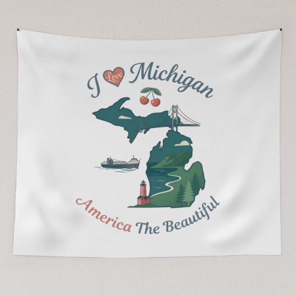 Item preview, Michigan USA Travel Souvenir – Great Lakes State Tourist T-Shirt designed and sold by Illumine-World.