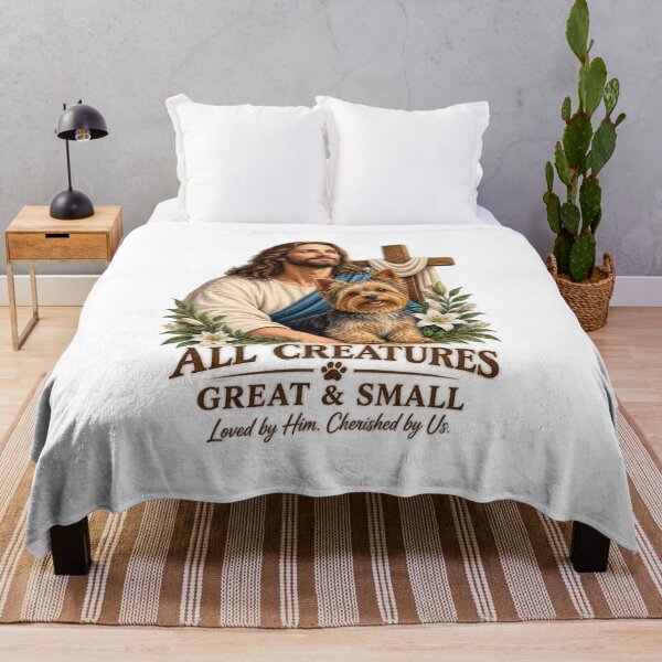 Item preview, All Creatures Great & Small – Christian Dog Lover Yorkshire Terrier Faith Design designed and sold by Obinne.