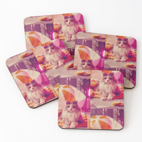 Item preview,  Chill Fluffy Cat with Pink Aviators — Neon Retro Summer designed and sold by Designed By Shannon.