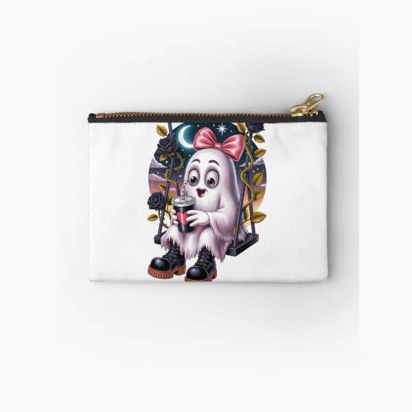 Item preview, Cute Pastel Goth Ghost On Swing – Combat Boots Halloween Art designed and sold by jkrphoto.