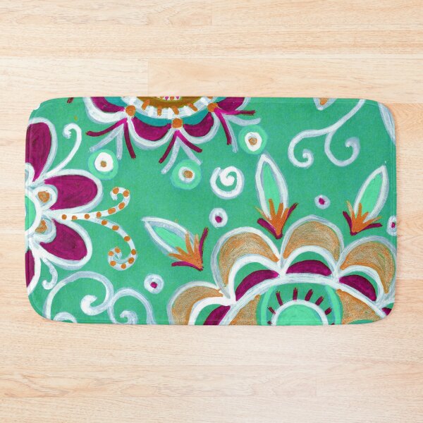 Item preview, Mint Green Folk Floral Mandala designed and sold by Fani*.