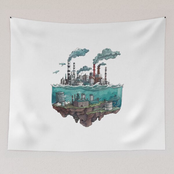 Item preview, Polluted Island with Factories and Dead Fish designed and sold by Khan06.