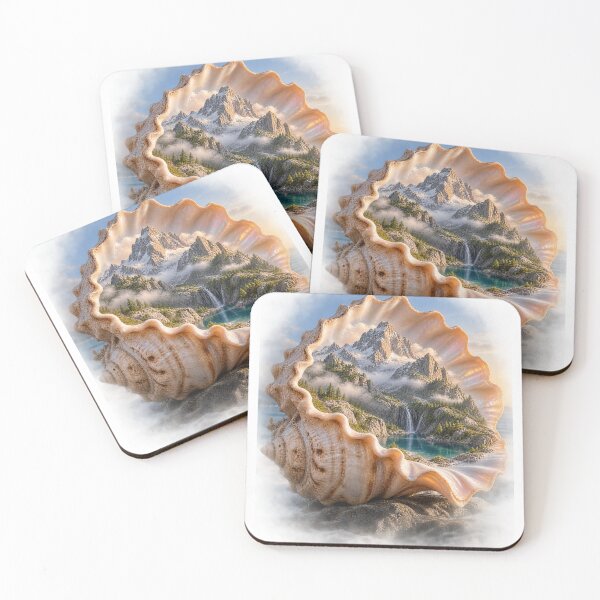 Item preview, Mountain Inside a Giant Seashell – Surreal Nature Landscape Art designed and sold by okay 2 look .