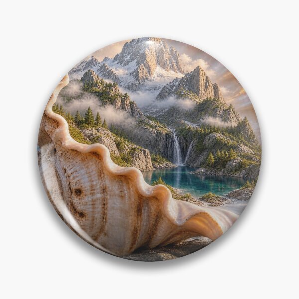 Item preview, Mountain Inside a Giant Seashell – Surreal Nature Landscape Art designed and sold by okay 2 look .