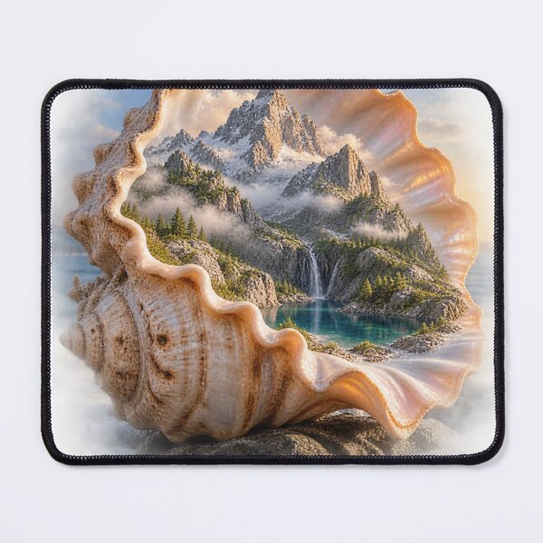 Item preview, Mountain Inside a Giant Seashell – Surreal Nature Landscape Art designed and sold by okay 2 look .
