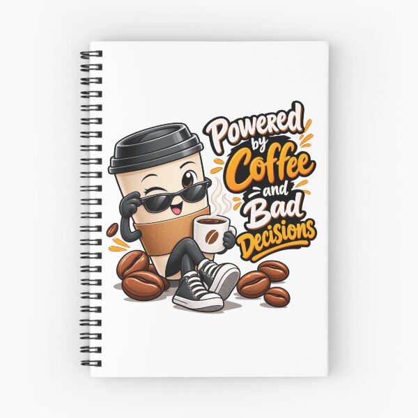 Item preview, Powered by Coffee bad decisions– Cute Coffee Cup Character Lover Gift designed and sold by HSE1.