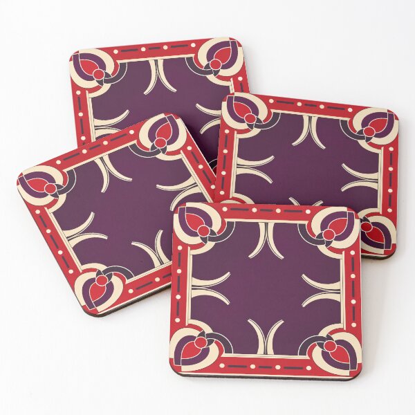 Item preview, Cherry Plum Frame – Geometric Art Deco Scarf designed and sold by astersgraphics.