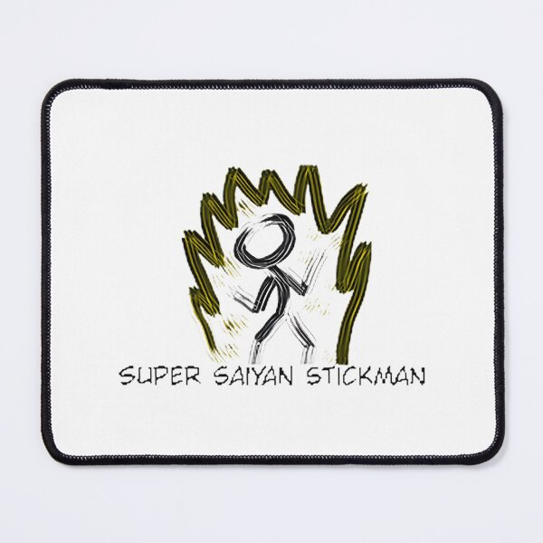 Item preview, Super Saiyan Stickman Illustration with Energetic Aura and Dynamic Pose designed and sold by FabioDesignArt.