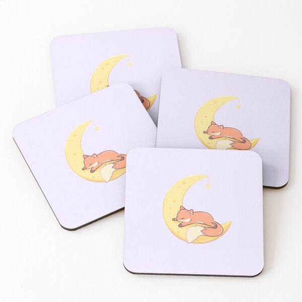 Item preview, Cute Sleeping Fox on the Moon Kawaii Starry Night Illustration designed and sold by DanisPixieArt.